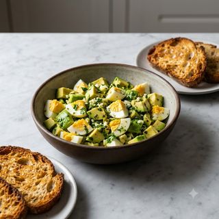Insalata di uova, avocado e salmoriglio