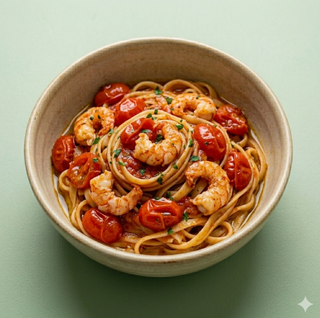 Linguine scampi e pomodorino datterino