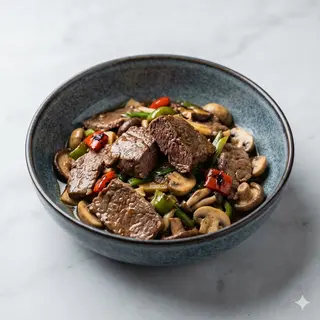 Manzo bamboo e funghi