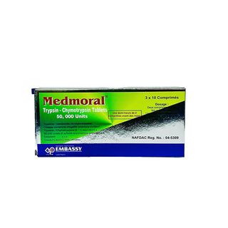 Medmoral Trypsin-Chymotrypsin Tablets, 10 Count
