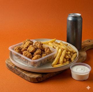 Chicken pop corn con patatine e bibita