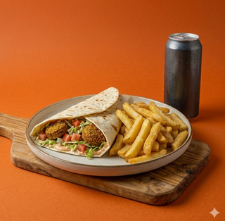 Piadina falafel con patatine e bibita