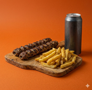 Piadina seekh kebab con patatine e bibita