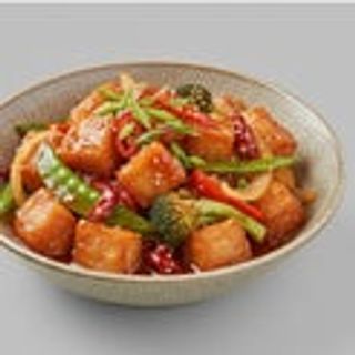 Maiale agrodolce al piccante con le verdure