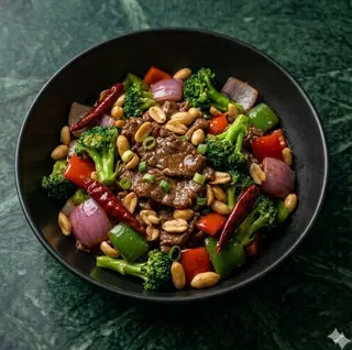 Manzo saltato con broccoletti