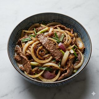 184 Manzo saltato con cipolla