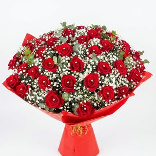Mazzo di 50 rose rosse