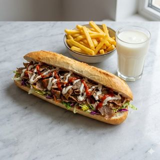 Menu baguette kebab