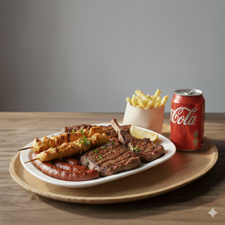 Grigliata mista, patatine e bibita 33 cl