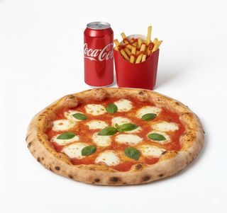 Margherita, patatine e bibita