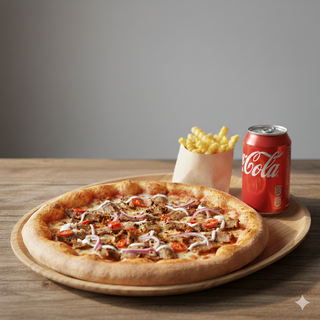 Pizza tricolore amed, patatine e bibita 33 cl