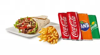 Menù piadina kebab e patatine con bevanda a scelta da 33 cl