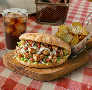 Menu di snack puccia pollo