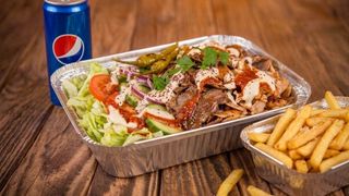Menú vaschetta kebab completa - grande