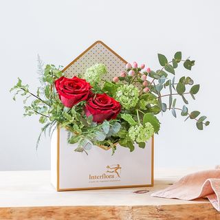 Messaggio floreale toni rossi