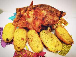 Mezzo pollo arrosto con patate