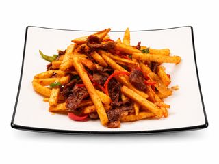 Мясо с фри (350г)