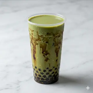 Milk tea al matcha con tapioca black sugar