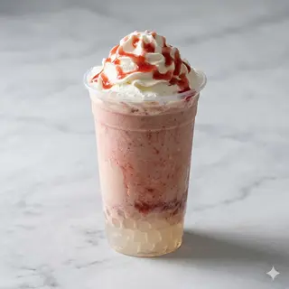 Milk tea alla fragola con panna montata