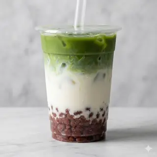 Milk al matcha e fagioli rossi