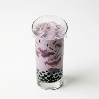 Milk tea con puree di taro e tapioca