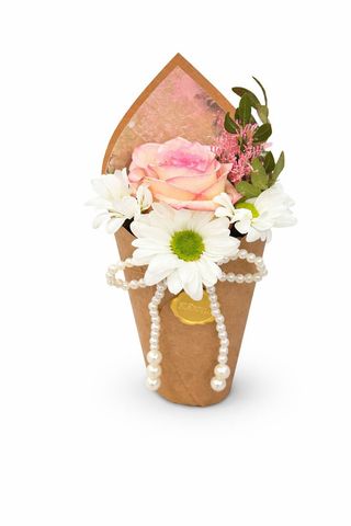 Mini cvjetna kutija s ružom - roza