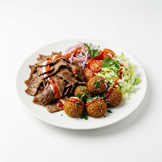 Mix kebab-falafel menù