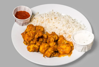 Mutton jalfrezi con riso