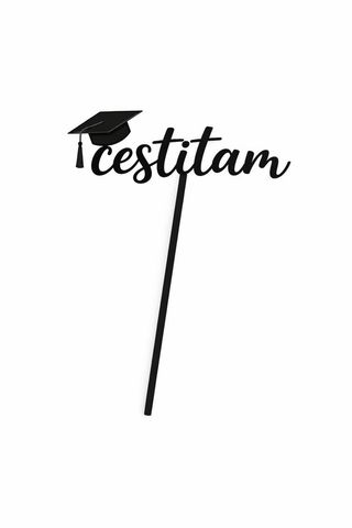 Natpis - Čestitam, crni