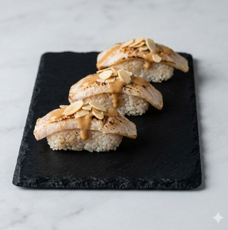 Nigiri spigola flambe