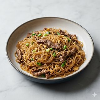 Spaghetti di soia con manzo
