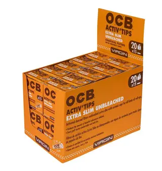 OCB active tips extra slim aktivni ugljen, 15 komada