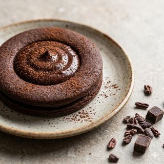Occhio di bue al cacao con cioccolato bianco