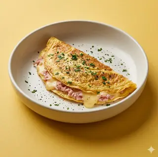 Omelette con sottiletta e prosciutto cotto