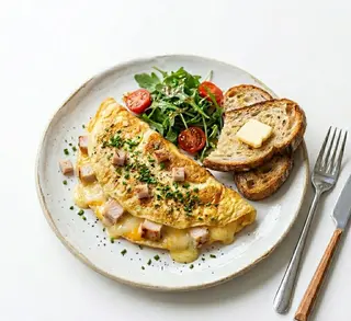 Omelette À La Dinde Fumée