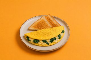 Omelette spinaci e formaggio al pepe