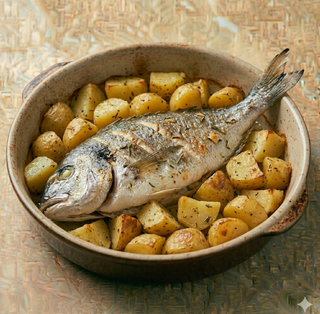Orata con patate al forno