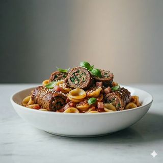 Orecchiette al ragù con brasciola