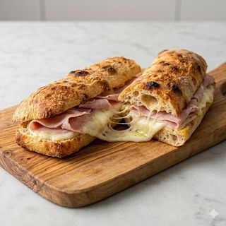 Panino prosciutto cotto e mozzarella