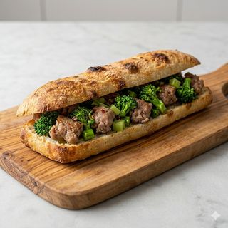 Panino broccoli e salsiccia
