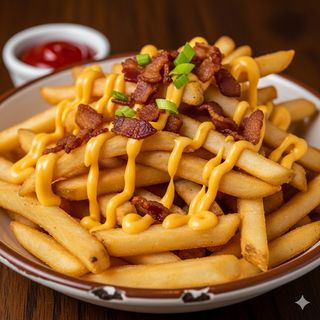 Patatine con bacon e cheddar