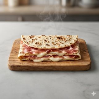 Piadina crudo e formaggio