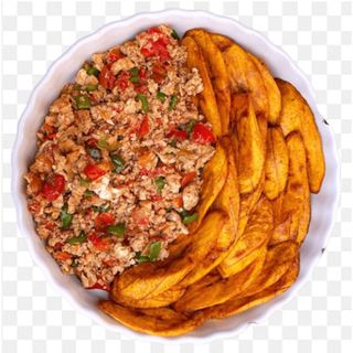 Plantain and egg sauce