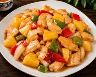 60. Pollo con ananas