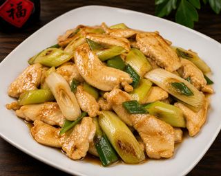 63. Pollo con porri alla piastra