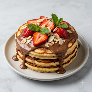 Pancake crema gianduia e fragole keto