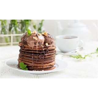 Pancakes with ice cream