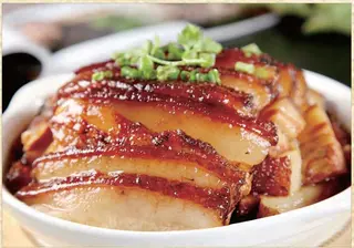 Pancetta brasata con senape cinese