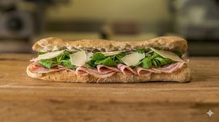 Pancetta, Grana Padano Dop, valeriana - grande