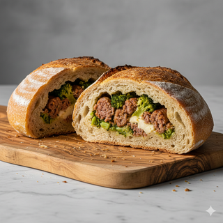 Pane farcito casareccio lievito madre broccoli e salsiccia 700 g